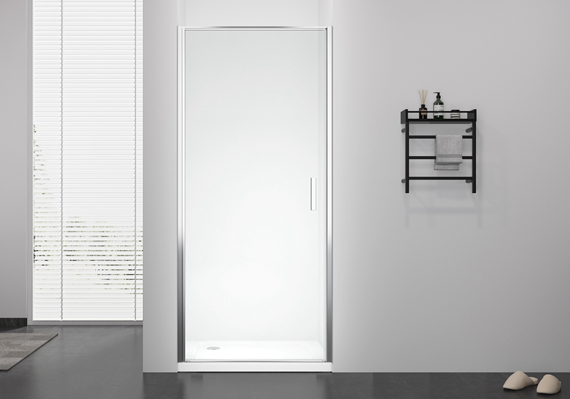 PV 1901F 6mm glas enkeldörr pivot plus duschvägg med metallhandtag