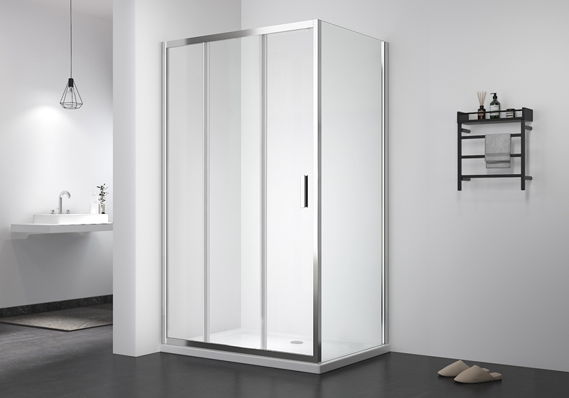 PV 906+PV 01 5/6mm triglide dörr+fast glas skjutbara klassiska duschväggar